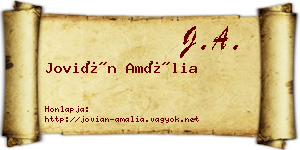 Jovián Amália névjegykártya